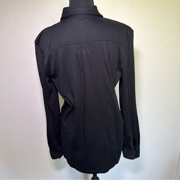 L.L. Bean Black Fitted Long Sleeve Button Down Shirt - Picture 3 of 7